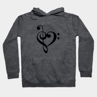 I love music, treble heart Hoodie